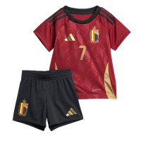 Belgicko Kevin De Bruyne #7 Domáci Detský futbalový dres ME 2024 Krátky Rukáv (+ trenírky)